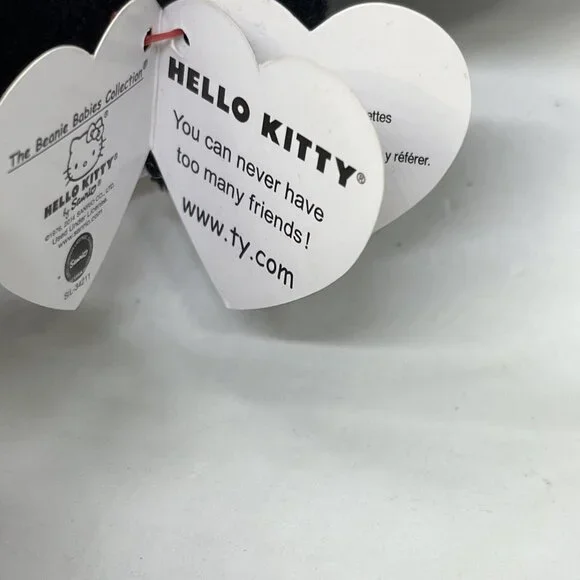 Hello Kitty Halloween Bat By TY Beanie Babies Orange & Black 6" Plush Toy NWT - Picture 8 of 12